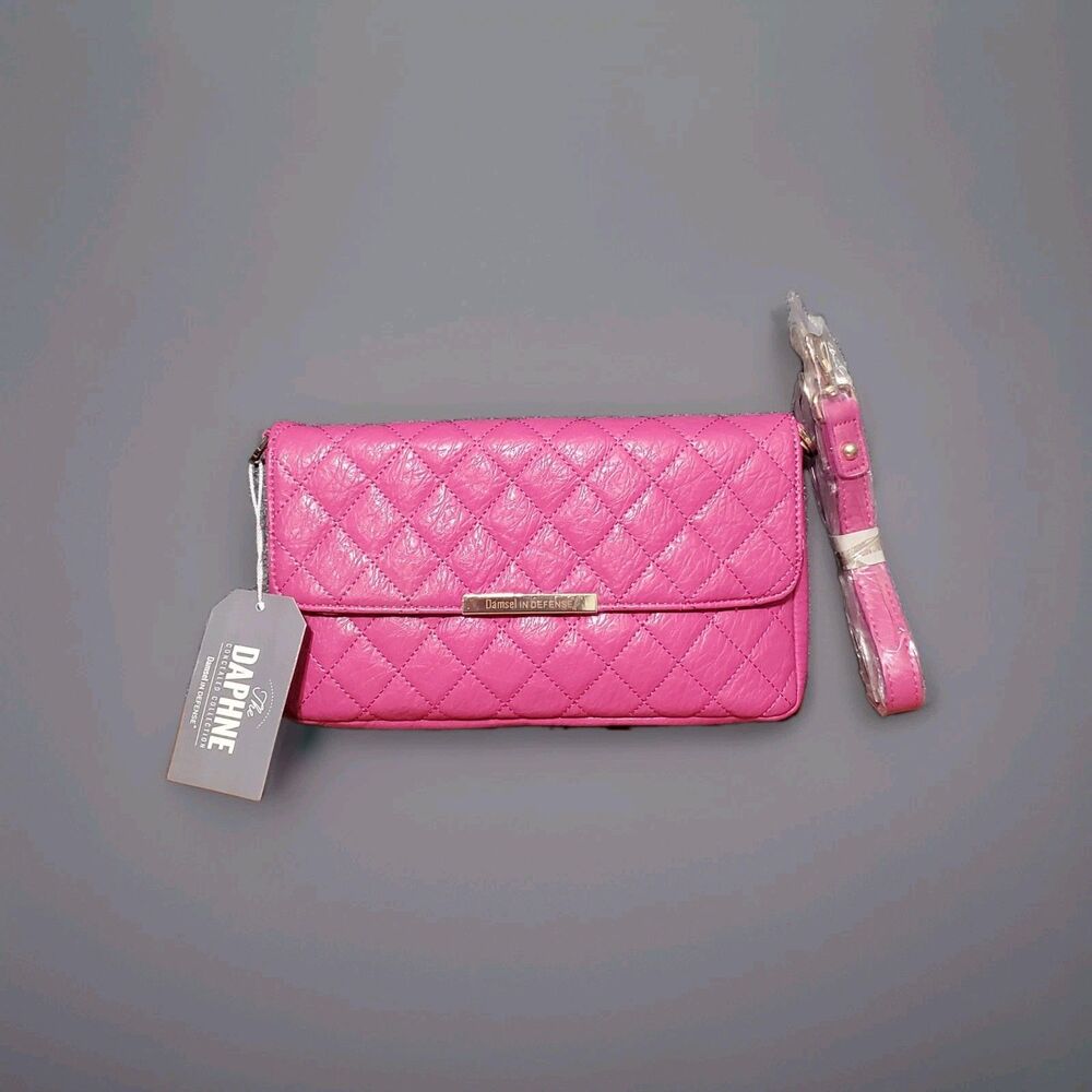 Damsel in Defense Daphne Concealed Carry Karls Clutch Purse Bag Shoulder Quilted